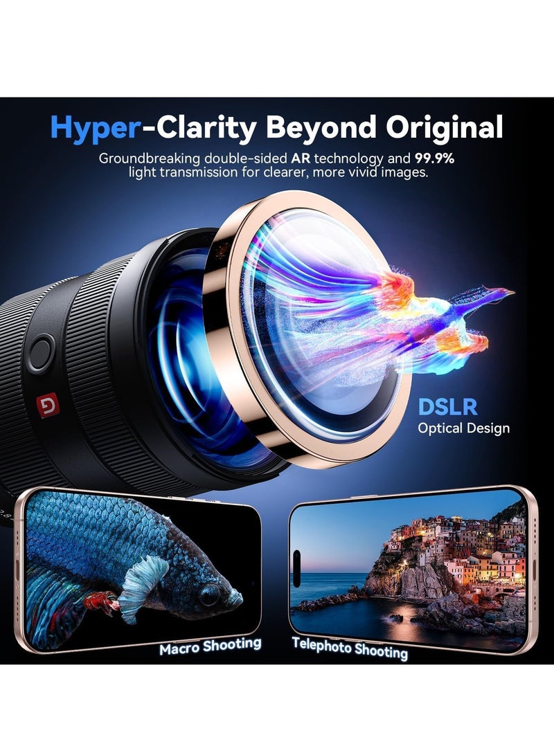 ميجوفاست واقي عدسة الكاميرا لهاتف iPhone 16 Pro/iPhone 16 Pro Max واقي شاشة من الزجاج المقسى غطاء كاميرا فردي معدني مصنوع من التيتانيوم الصحراوي - Image 2