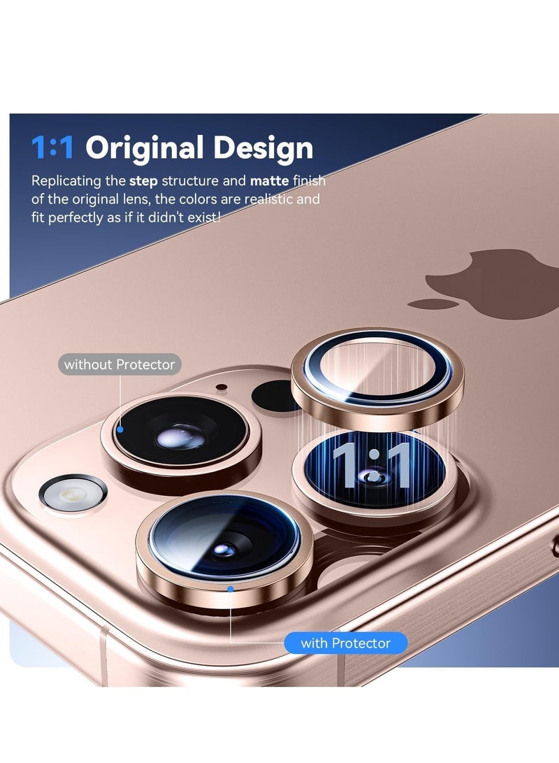 ميجوفاست واقي عدسة الكاميرا لهاتف iPhone 16 Pro/iPhone 16 Pro Max واقي شاشة من الزجاج المقسى غطاء كاميرا فردي معدني مصنوع من التيتانيوم الصحراوي - Image 3