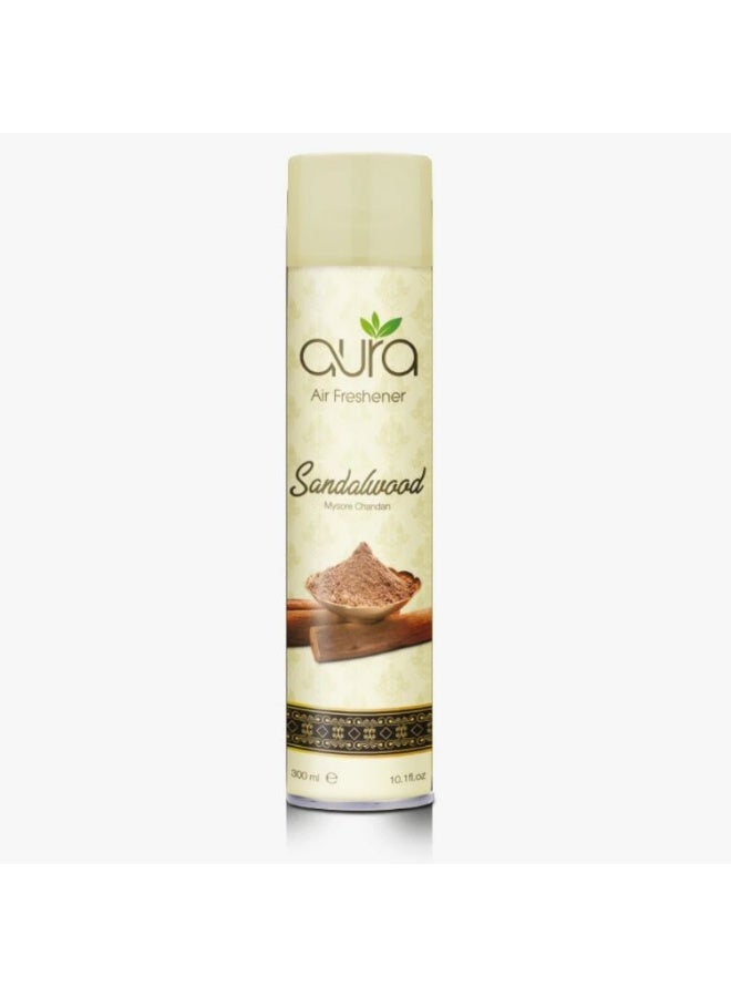 Aura Air Freshener Spray, Sandalwood Mysore Chandan, 300 ml -48 PCS