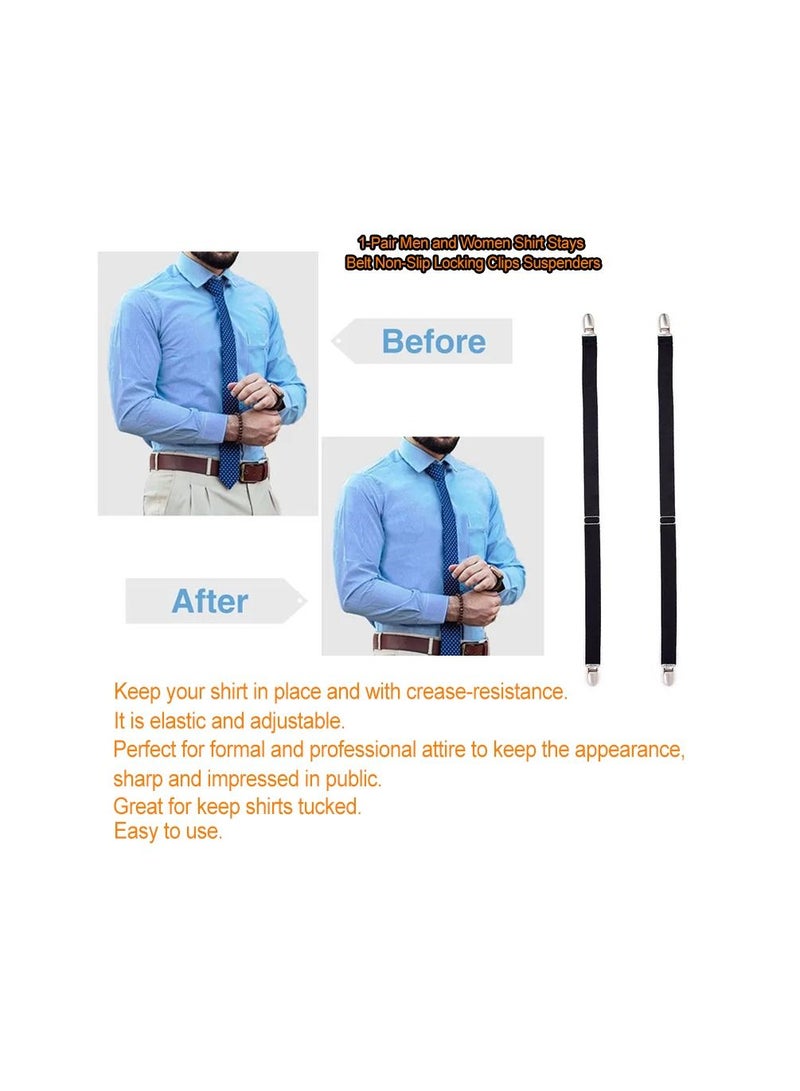 1-Pair Men Shirt Stays Belt Non-slip Locking Clips,Keep Shirt Neating Tucked Leg Thigh Suspender Garters Strap,Adjustable Locking Clamps - Image 3