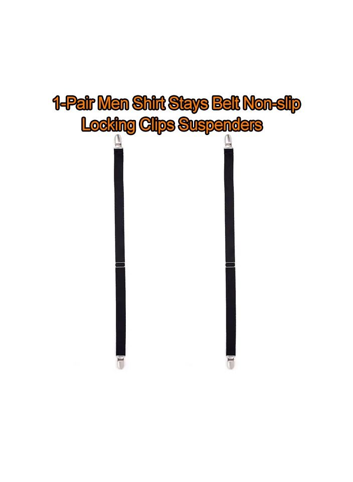 1-Pair Men Shirt Stays Belt Non-slip Locking Clips,Keep Shirt Neating Tucked Leg Thigh Suspender Garters Strap,Adjustable Locking Clamps - Image 2