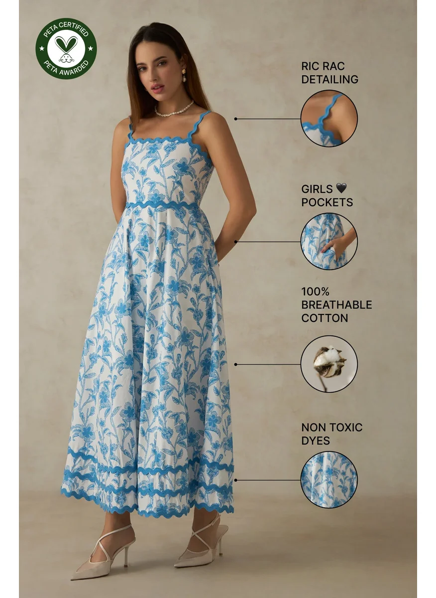 Virgio Virgio Opal Lace Detailed Floral Maxi Dress
