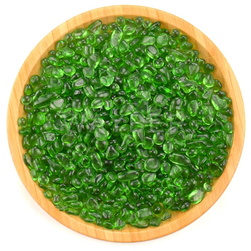 WAYBER Glass Stones, 1Lb/460g Irregular Sea Glass Pebbles Non-Toxic Artificial Gemstones for Vase Filler/Handmade Gift/Terrarium Flowerpot Aquarium Turtle Tank Decoration, Green - Image 5