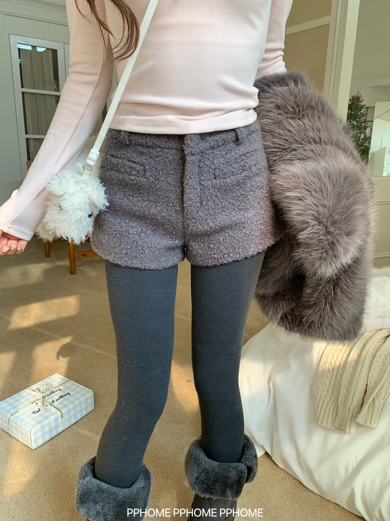 PPHOME homemade~ Master of style, wool lamb suit pants shorts boots pants straight woolen autumn and winter casual pants - Image 2