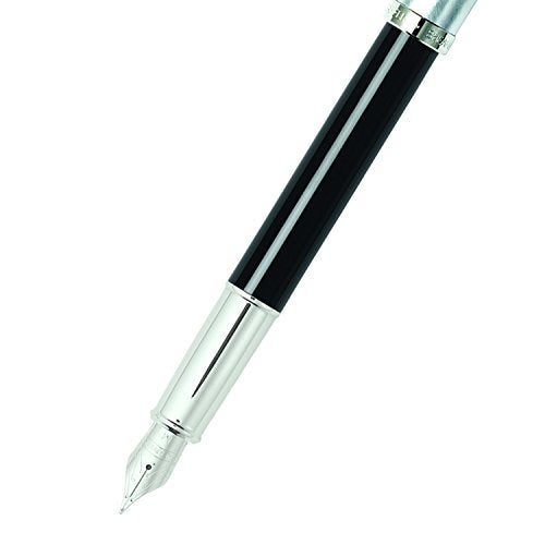 SHEAFFER قلم حبر شيفر هدية 100 أسود وكروم مصقول مع تفاصيل مطلية بالنيكل | قلم حبر بحجم متوسط | مجموعة هدايا الأقلام - Image 3