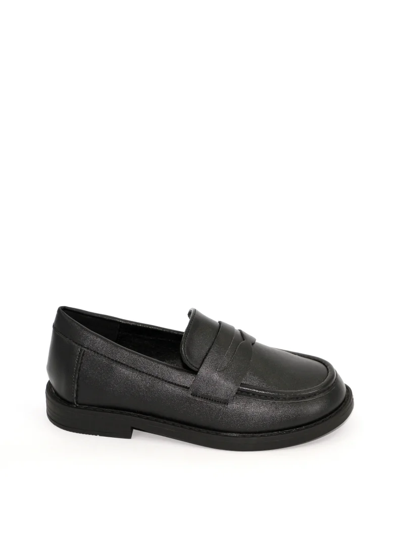 Geoomnii Boys School Shoes – Durable Black Formal Uniform Footwear for Kids | Anti-Slip Sole, Cushioned Insole, Easy Closure | Ideal for Daily Use & School Activities