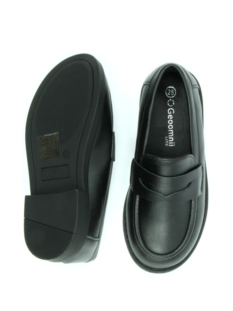 Geoomnii Boys School Shoes – Durable Black Formal Uniform Footwear for Kids | Anti-Slip Sole, Cushioned Insole, Easy Closure | Ideal for Daily Use & School Activities
