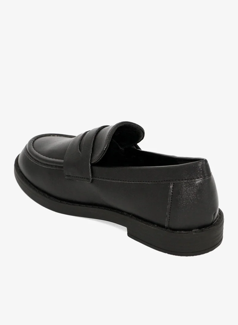 Geoomnii Boys School Shoes – Durable Black Formal Uniform Footwear for Kids | Anti-Slip Sole, Cushioned Insole, Easy Closure | Ideal for Daily Use & School Activities