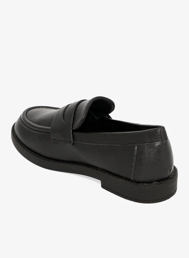 Geoomnii Boys School Shoes – Durable Black Formal Uniform Footwear for Kids | Anti-Slip Sole, Cushioned Insole, Easy Closure | Ideal for Daily Use & School Activities