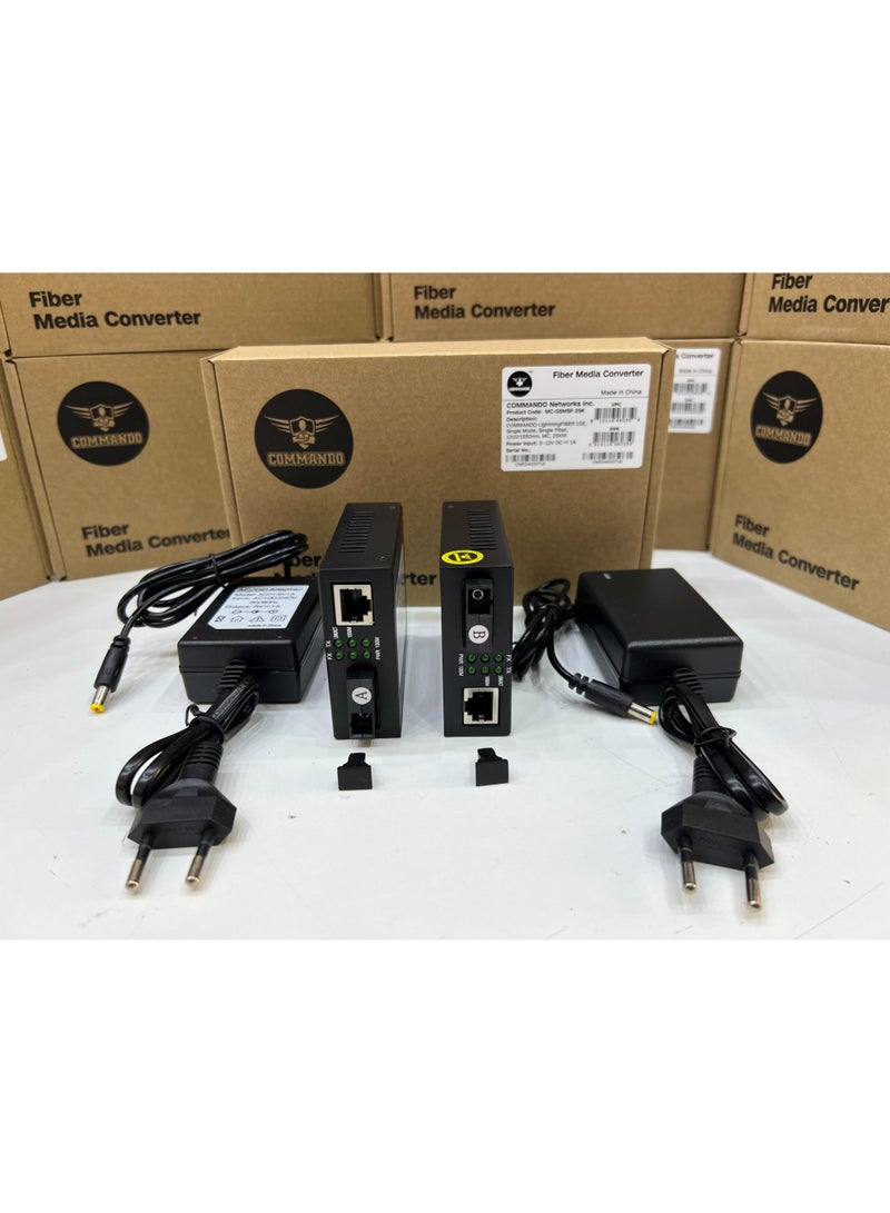 COMMANDO 1GE, Single Mode, Single Fiber, 1310/1550nm, 25KM, Gigabit Media Converter (Order in pairs only - 2/4/6...) - MC-GSMSF-25K - Image 4