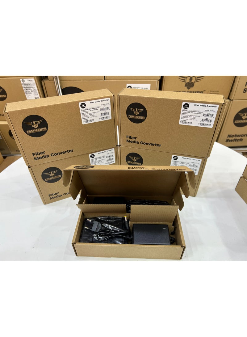 COMMANDO 1GE, Single Mode, Single Fiber, 1310/1550nm, 25KM, Gigabit Media Converter (Order in pairs only - 2/4/6...) - MC-GSMSF-25K - Image 2