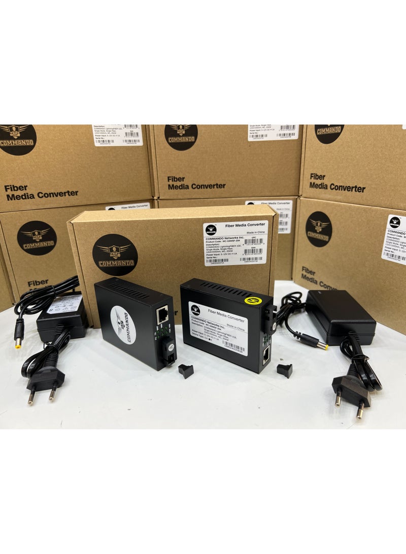 COMMANDO 1GE, Single Mode, Single Fiber, 1310/1550nm, 25KM, Gigabit Media Converter (Order in pairs only - 2/4/6...) - MC-GSMSF-25K - Image 3