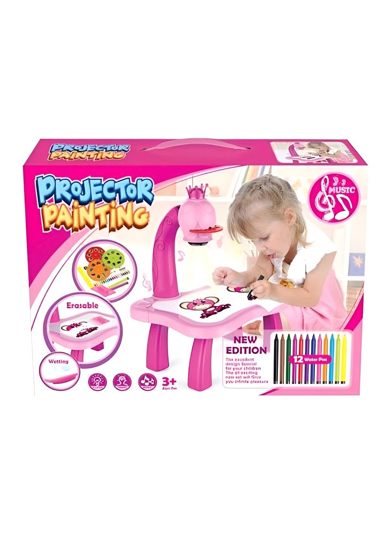 Adjustable Rotating Kids Projector Painting With 12 Colour Markers And 24 Patterns To Trace  - Image 5