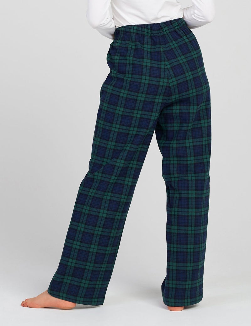 LAPASA Women's Flannel Pajama Pants Plaid 100% Cotton Pajamas Pants XL, Green&Navy Plaid - Image 3