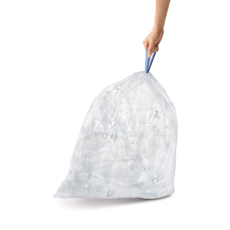 simplehuman Code B 90 Count, Dispenser Pack Custom Fit Liners, Drawstring Trash Bags, 6 Liter / 1.6 Gallon, White - Image 4