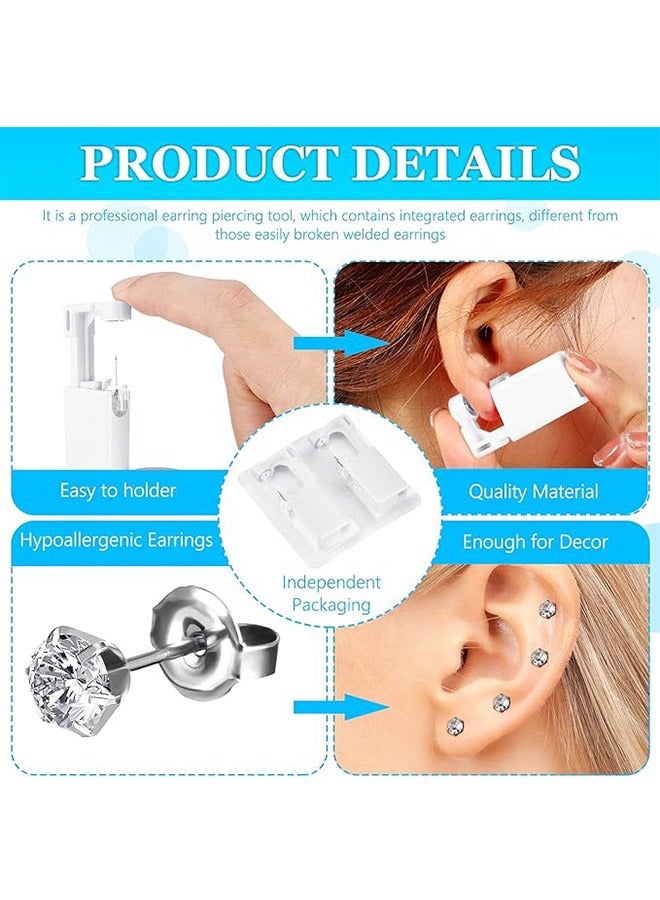 4 قطع أداة ثقب الأذن الذاتية ، طقم ثقب الأذن القابل للتصرف ، أدوات ثقب الماوس الأذن المحمولة للأذن مع ترصيع الأذن الكريستال - Image 4