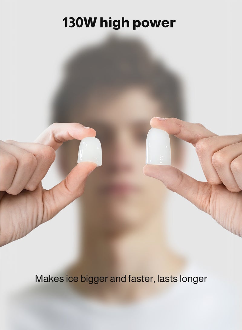 ULHYC Ice Maker 1.6L 130W, Portable Ice Maker for Large Blocks, Stainless Steel Ice Maker, Makes 9 Blocks of Ice in 6 Minutes, With Self-cleaning Function, With Basket Scoop, Visual Top Cover, Suitable for Gathering, Party, Kitchen, Home, Camping - Image 2