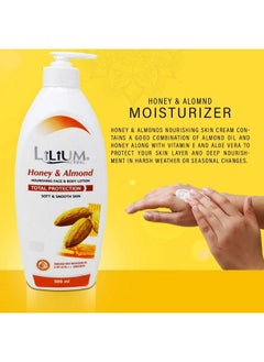 LILIUM Honey & Almond Nourishing Face & Body Lotion With Gold Cleansing Milk 500Ml Each  - Image 3