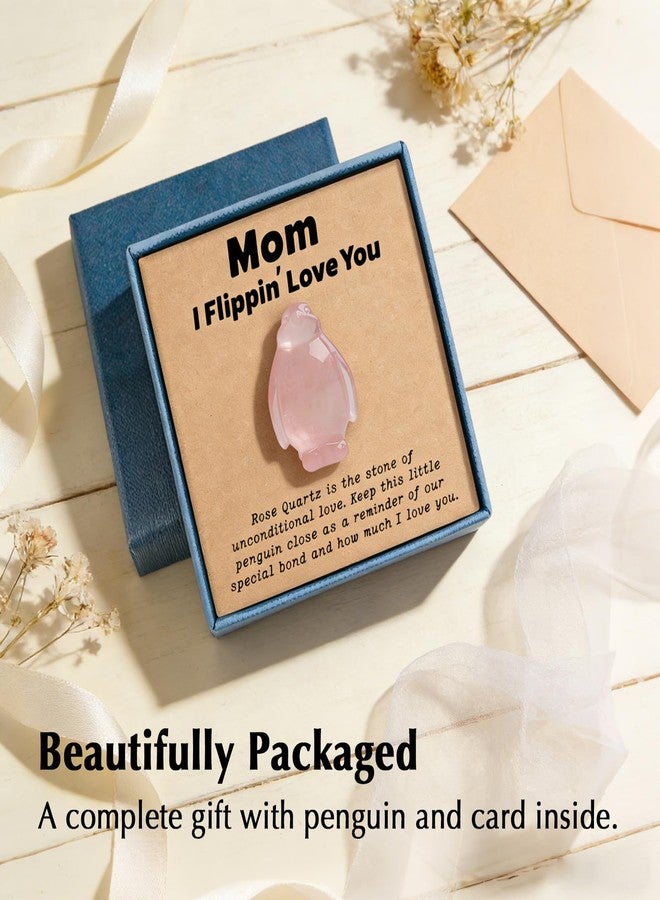Taxhtext Rose Quartz Penguin Pocket Hug for Mom, Love Reminder Gift from Daughter Son, to My Mom Sentimental Crystal Keepsake for Pocket Purse Desk Shelf, Mother’s Day Birthday (Rose) - Image 5