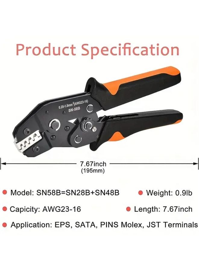 SN 58B 1550PCS Dupont Crimping Tool Set With Connectors Ratchet Pliers Wire Stripper - Image 4