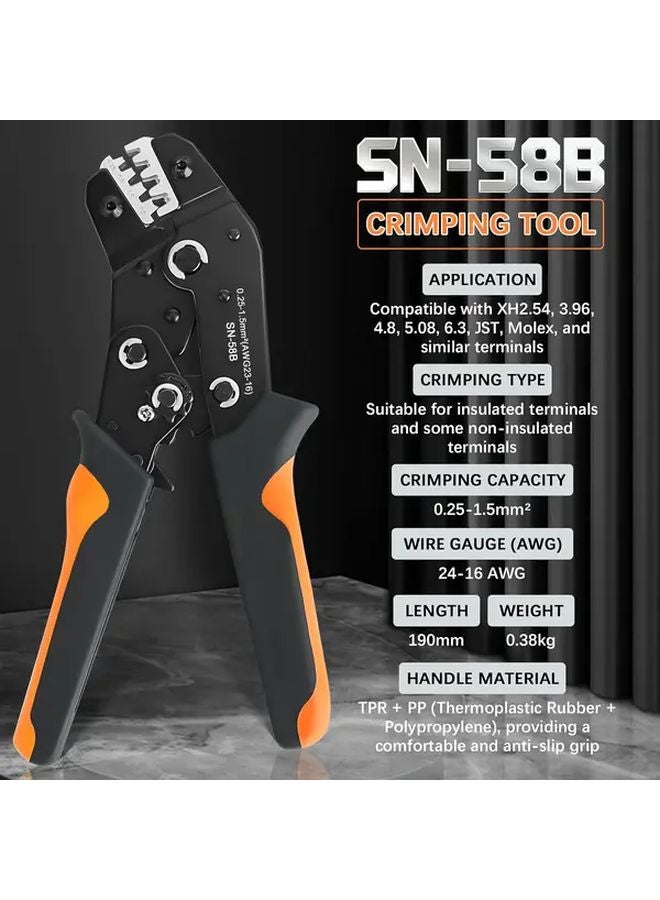 SN 58B 1550PCS Dupont Crimping Tool Set With Connectors Ratchet Pliers Wire Stripper - Image 3