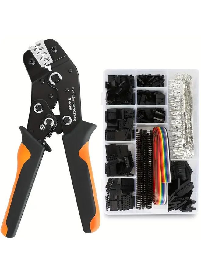 SN 58B 1550PCS Dupont Crimping Tool Set With Connectors Ratchet Pliers Wire Stripper - Image 2