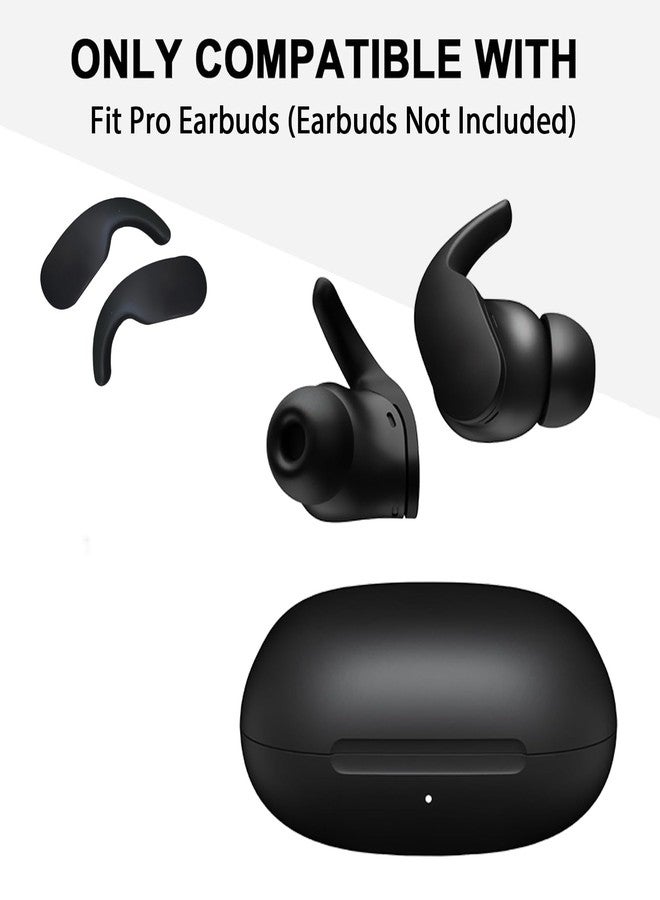 Adhiper 1 Pair Ear Hooks,Replacement Ear Hooks Wingtips for Beats Fit Pro Earbuds,Silicone Repair Parts Fit Pro Ear Wings Replacement (Left & Right Black) - Image 2