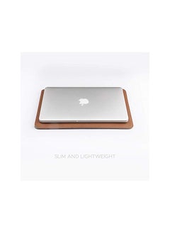 Comfyable Laptop Sleeve 14 Inch Bag Compatible With Macbook Pro M1 14 Inch 2021 A2442 & Old Versioned 13-13.3 Inch Macbook Pro/Macbook Air, Faux Leather Cover Bag, Brown  - Image 3