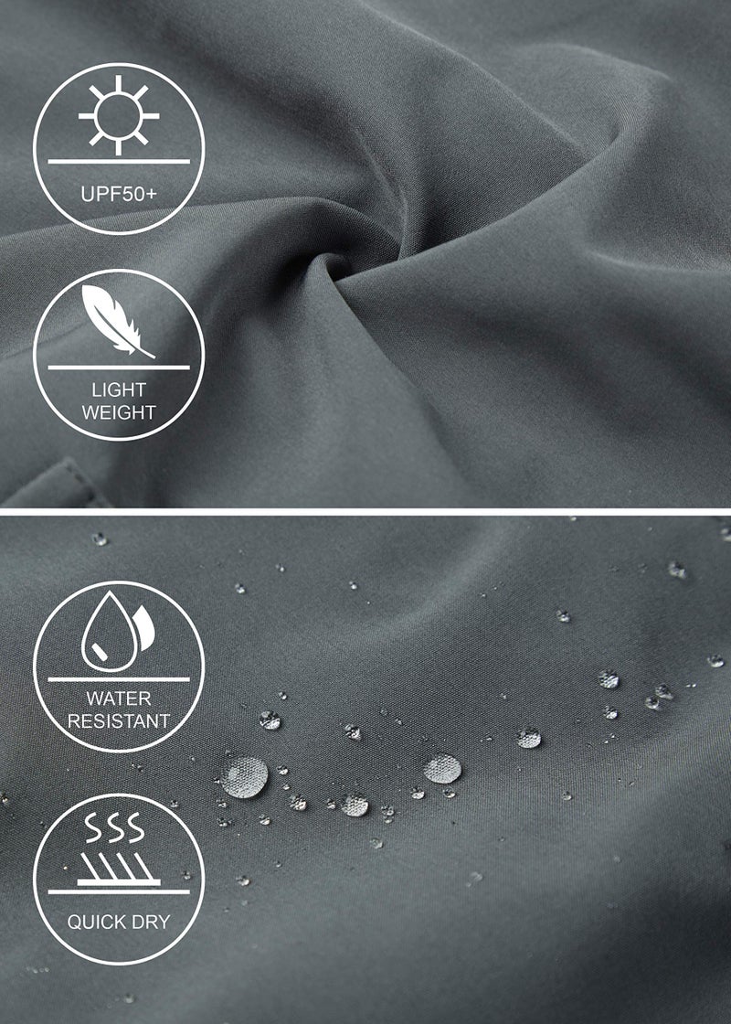 Libin Women's Capri Pants Lightweight Quick Dry Cargo Hiking Capris Travel Casual Cropped Pants Zipper Pockets, Gray L - Image 5