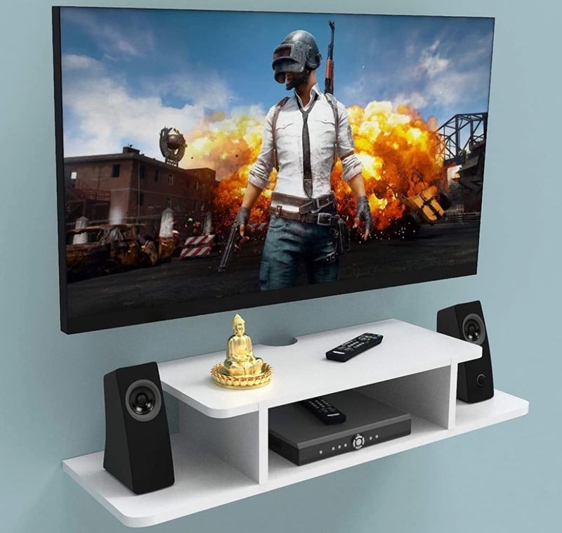 PNDG Group Wooden Set Top Box Stand for LED LCD WiFi Speaker Stand MDF Medium Density Fiber Number of Shelves 2 White - Image 3