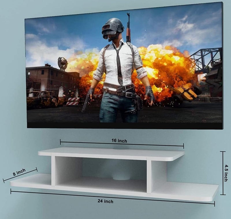 PNDG Group Wooden Set Top Box Stand for LED LCD WiFi Speaker Stand MDF Medium Density Fiber Number of Shelves 2 White - Image 2