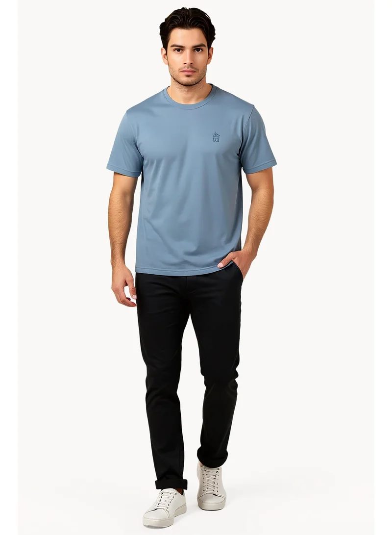 French Connection Lgt Blue Mel Short Sleeve Stretch T-Shirt for Men | Best Price UAE