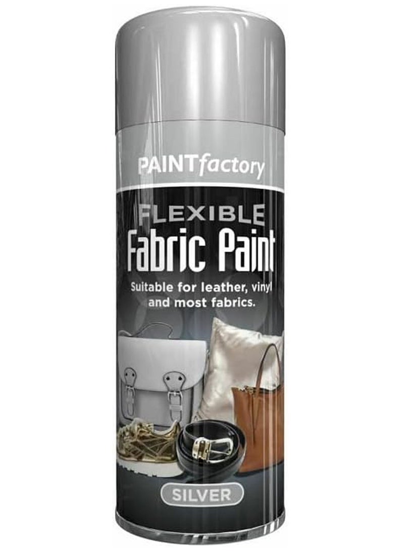 مصنع الطلاء طلاء قماش مرن من إليز باينت فاكتوري، 200 مل - مناسب لأي نوع من الأقمشة، الجلد، الفينيل، النسيج، الملابس، سريع الجفاف، الحل الأمثل للمشاريع (فضي) - Image 1