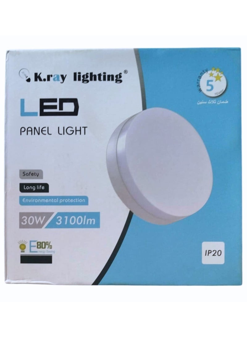 Kray 30W Round Surface LED Panel Light for Ceiling, Highly Efficient 6500K Super Bright and Durable Indoor & Outdoor Lighting. - Image 5