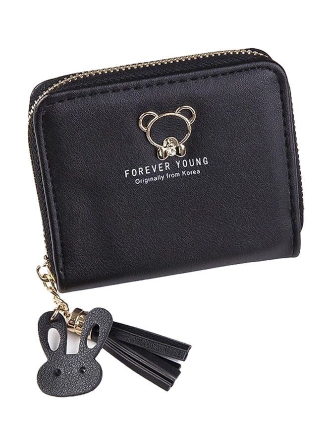 NIBEMINENT Zipper Closure Solid Design Wallet Black