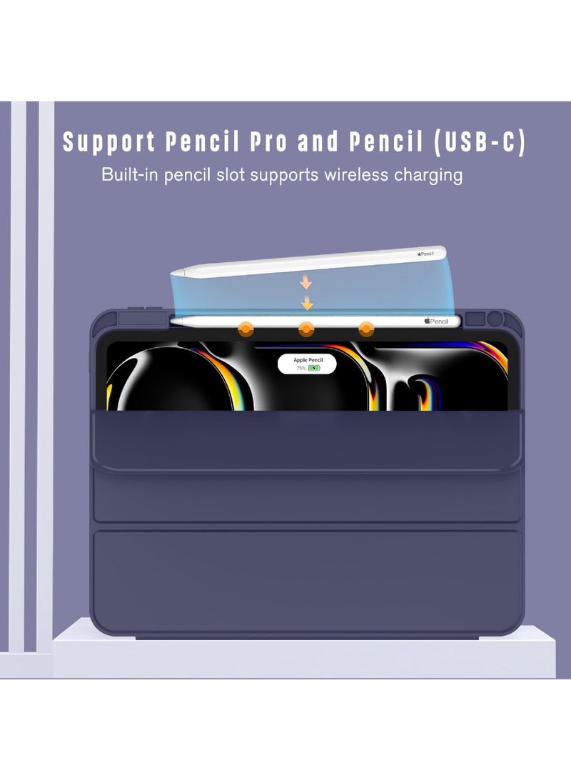 روك بو - جراب لجهاز iPad Air 13 بوصة M3 2025/Air 13 بوصة M2 2024 مع حامل قلم رصاص جراب iPad ذكي [يدعم Pencil Pro و Pencil (USB-C)] يدعم Touch ID وغطاء الاستيقاظ/السكون التلقائي لجهاز Air 13 بوصة M3/M2 2025/2024 - Image 1
