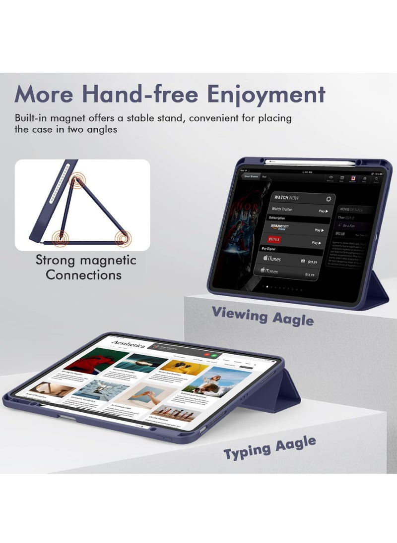 روك بو - جراب لجهاز iPad Air 13 بوصة M3 2025/Air 13 بوصة M2 2024 مع حامل قلم رصاص جراب iPad ذكي [يدعم Pencil Pro و Pencil (USB-C)] يدعم Touch ID وغطاء الاستيقاظ/السكون التلقائي لجهاز Air 13 بوصة M3/M2 2025/2024 - Image 1
