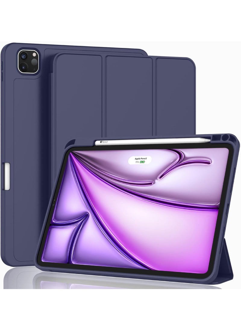روك بو - جراب لجهاز iPad Air 13 بوصة M3 2025/Air 13 بوصة M2 2024 مع حامل قلم رصاص جراب iPad ذكي [يدعم Pencil Pro و Pencil (USB-C)] يدعم Touch ID وغطاء الاستيقاظ/السكون التلقائي لجهاز Air 13 بوصة M3/M2 2025/2024 - Image 1