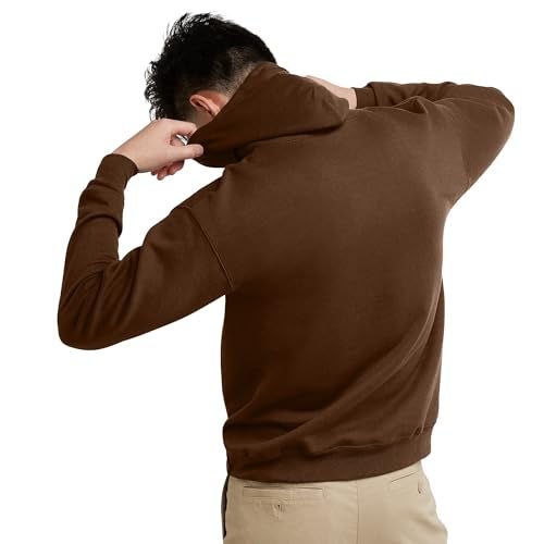 Hanes Men's EcoSmart Hoodie, Midweight Fleece Sweatshirt, Pullover Hooded Sweatshirt for Men Army Brown - Image 2