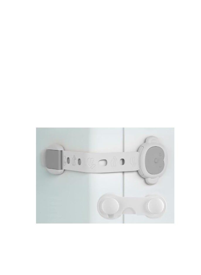 Rightsure - Child Safety Belt Locks (12 Pieces), Child Locks for Cabinets, Drawers, Toilet, Refrigerator and More, 3M Adhesive Pads, Easy to Install, No Drilling Required, White, Child Safety Lock - Image 1