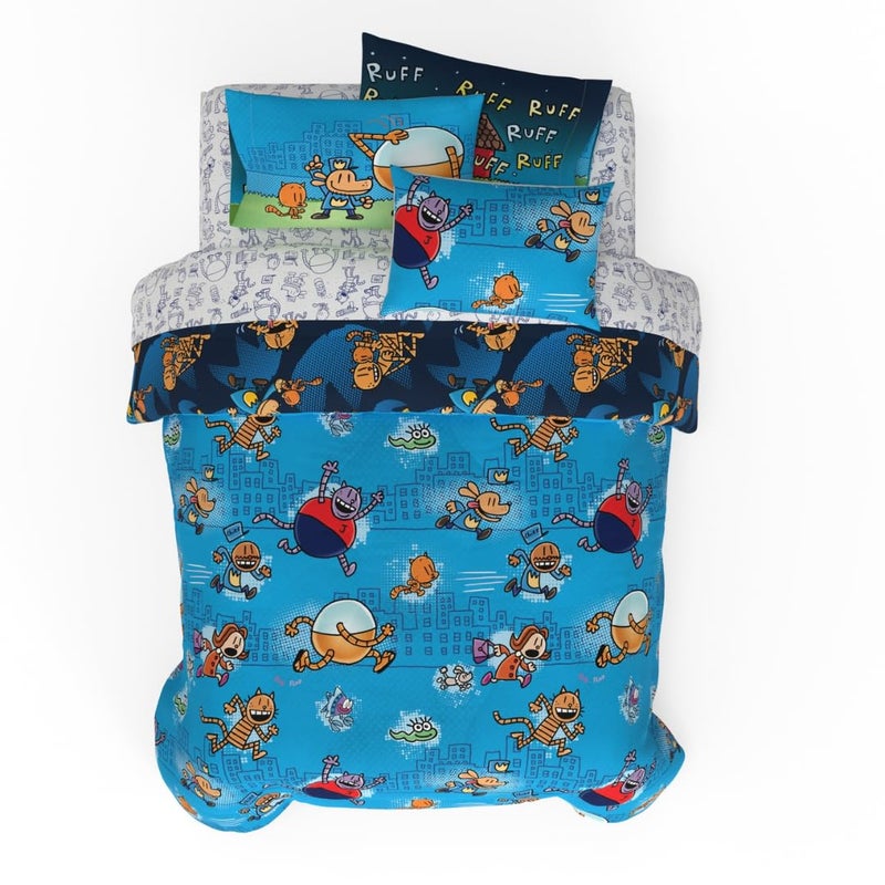 Franco Franco Dog Man Supa Comic Kids Bedding Super Soft & Cozy Reversible Microfiber Comforter and Sheet Set with Sham  7 Piece Full Size  (Officially Licensed Product)  - Image 1