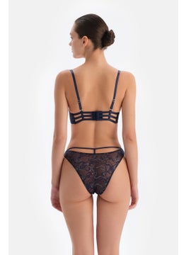 dagi Navy Blue Accessory Detailed Fully Padded Lace Bra  - Image 2