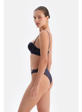 dagi Navy Blue Accessory Detailed Fully Padded Lace Bra  - Image 3