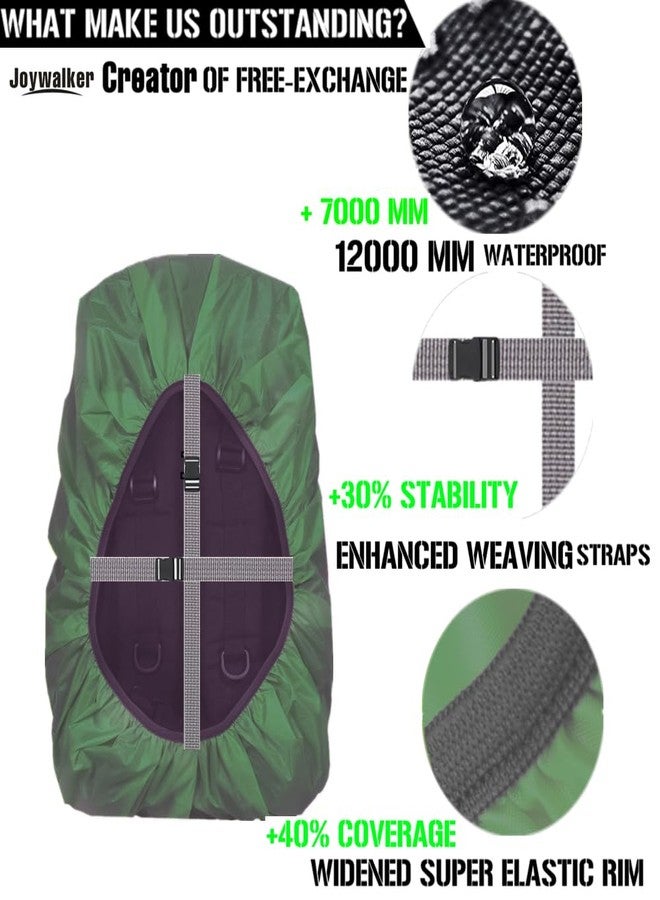 Joy Walker Waterproof Backpack Rain Cover for (15-90L), Upgraded Anti-slip Cross Buckle Straps, Triple Strengthened Layers for Hiking Camping Traveling Cycling (Military Green, M) - Image 5