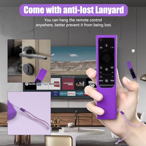 BE Beautiful Earth 2 Pack Silicone Remote Cover for Samsung Smart TV Remote 2019–2026, Non-Glow Protective Case for Solar Cell Remote BN59-01357 BN59-01385 BN59-01265A, Anti-Slip (Purple & Rose) - Image 5