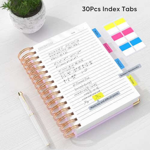MSTONAL Lined Spiral Journal Notebook for Women Men, Medium A5 300 Pages, College Ruled Hardcover Notebooks for Work and Note Taking, Journals for Writing - Purple - Image 4