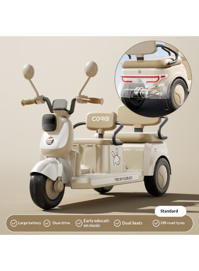 ECVV Kids Electric Motorcycle Ride-On Toy with Music & Lights, 2-Seater, 3-Wheel Design, Rechargeable Battery | For Boys & Girls Ages 2-8 | Pink - Image 5