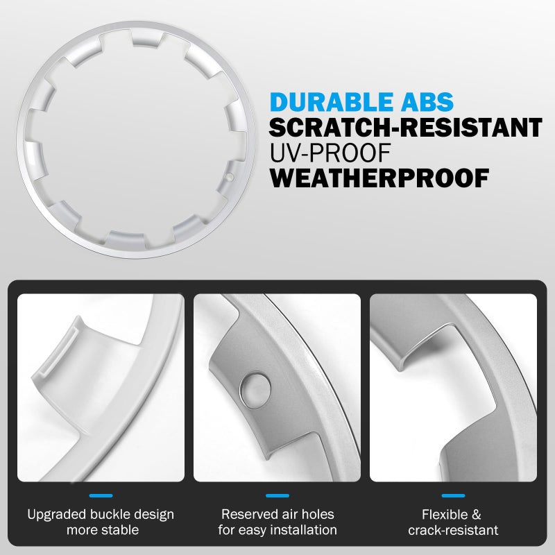 Abystar Wheel Rim Protector for Tesla Model Y Juniper 20â€ Helix Wheels, 4PCS ABS Anti-Curb Scratch Guard, Silver Rim Edge Trim, No-Drill Snap-On Installation, for Model Y 2026 Accessories - Image 3
