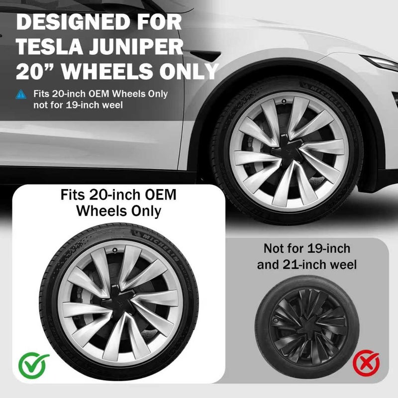 Abystar Wheel Rim Protector for Tesla Model Y Juniper 20â€ Helix Wheels, 4PCS ABS Anti-Curb Scratch Guard, Silver Rim Edge Trim, No-Drill Snap-On Installation, for Model Y 2026 Accessories - Image 2