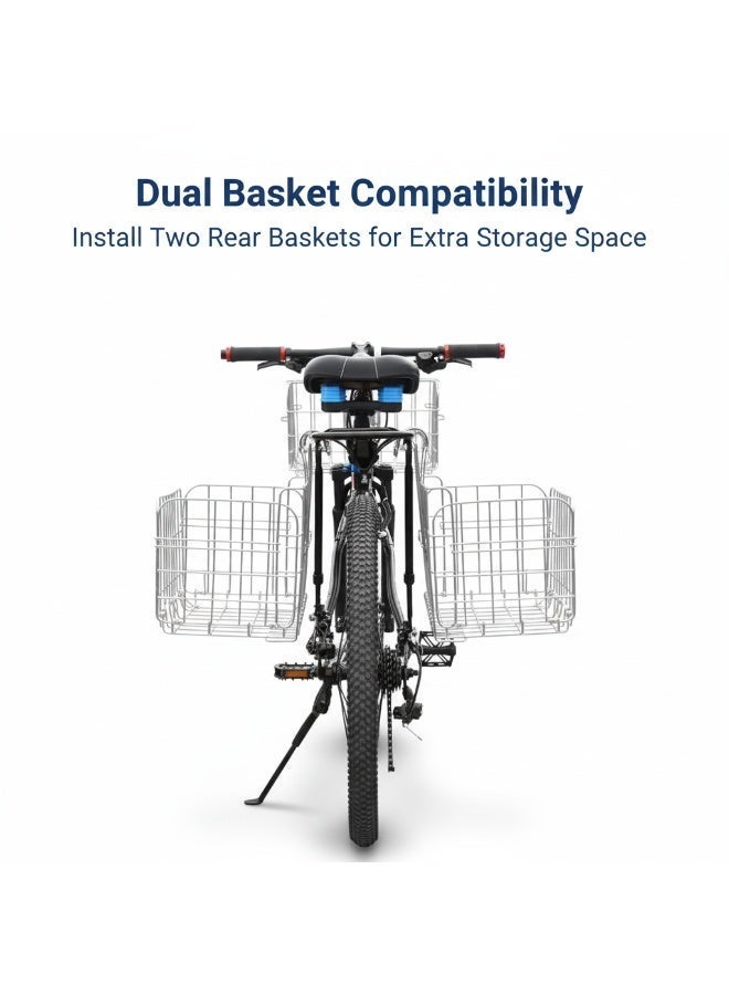 محمد أبو الجوخ سلة دراجة معدنية قابلة للطي من أبو الجوخ & ماكسليرز – معدن قوي لتحمّل الوزن – مقاس كبير 32×20×22 سم – سهلة التركيب ومناسبة للاستخدام اليومي - Image 5